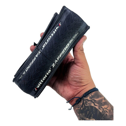 Llanta Ruta Vittoria Zaffiro Pro Plegable 700x25 Duradera Negro