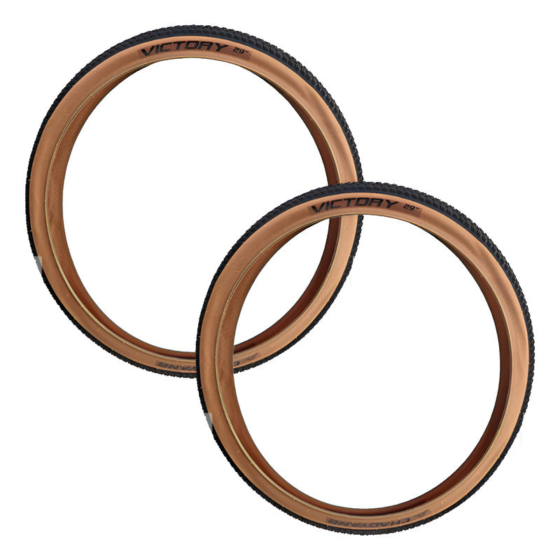 2 Llantas Bicicleta Mtb Chaoyang Victory 29x2.2 Marrón 30psi Negro/marrón