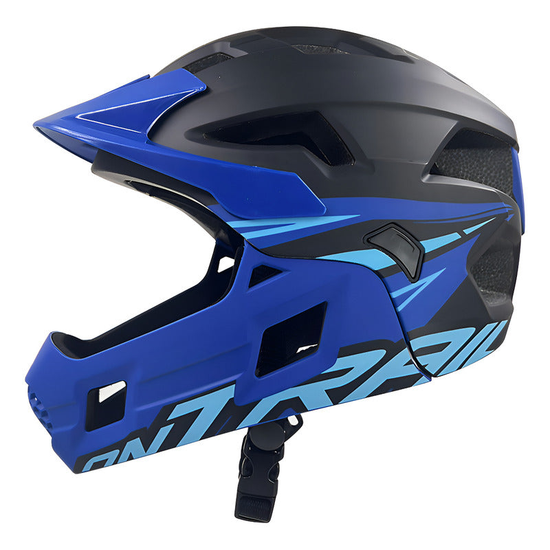 Casco Para Niños Ontrail Racer Negro Azul Talla M Bicicross