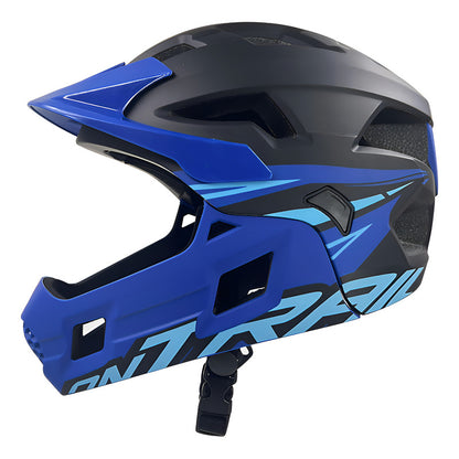 Casco Para Niños Ontrail Racer Negro Azul Talla M Bicicross