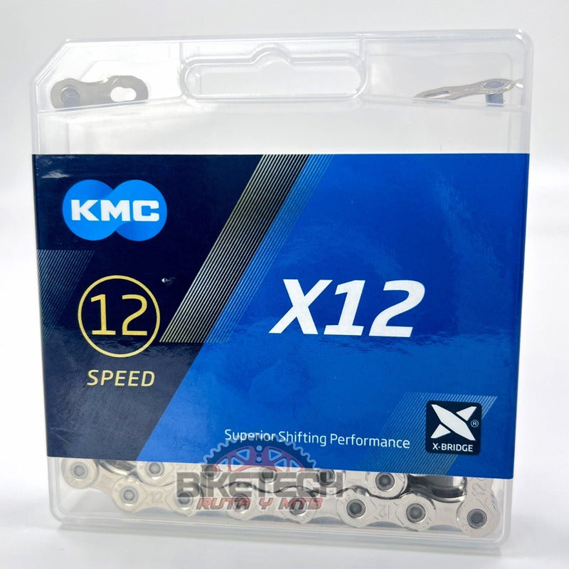 Cadenilla Kmc 12v Plateada X12 Compatible Shimano Y Sram Cromada