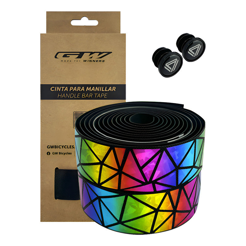 Cinta Manubrio Bicicleta Ruta Gw Dazzling Triangle Tornasol Negro Tornasol Triángulos