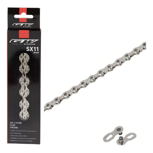 Cadenilla 11 Velocidades Para Bicicleta Gw Mtb Sx11 Color Gris Plata