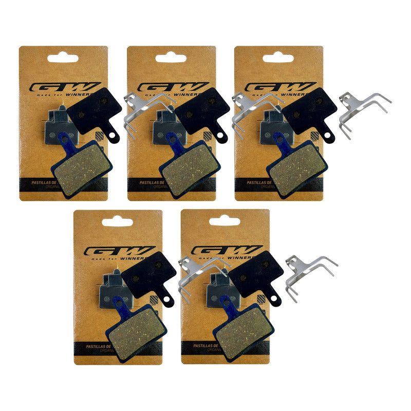 5 Pastillas Gw Para Freno Disco Shimano Mt200 Y Logan