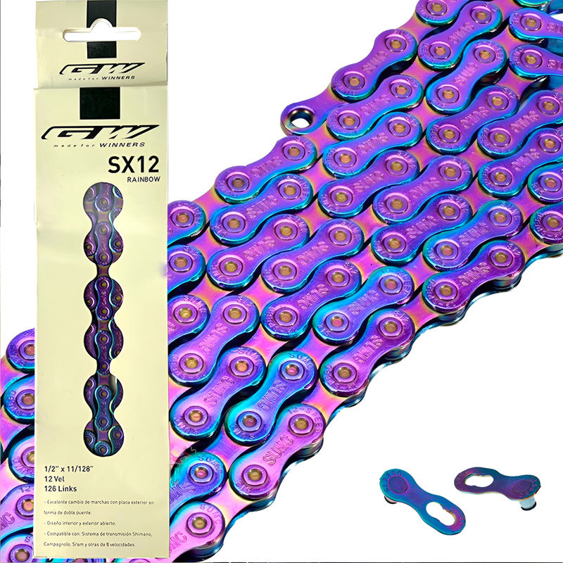 Cadenilla Ciclismo Mtb Ruta Gw Sx12 Cadena Tornasol 12vel