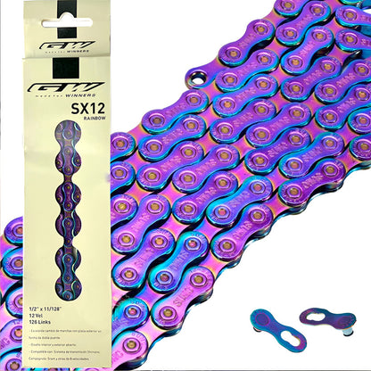 Cadenilla Ciclismo Mtb Ruta Gw Sx12 Cadena Tornasol 12vel