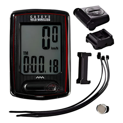 Cronometro Para Bicicleta Cateye Inalámbrico Velo Vt230w Negro