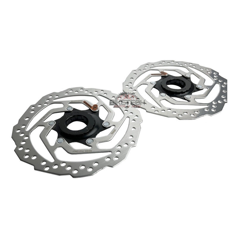 Par Discos Rotor Shimano Sm-rt10 160mm Center Lock Bici Mtb Gris Oscuro