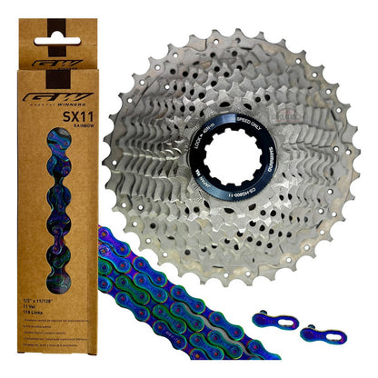 Pacha 11v Shimano Ultegra R8000 11-34+ Cadena Gw Sx Tornasol