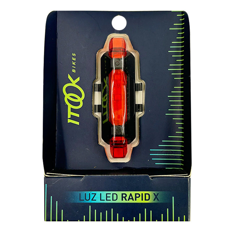 Luz Trasera Recargable Bicicleta Stop Itook Rapidx 15 Lms Rojo