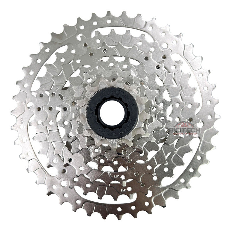 Cassette Pacha Sunrace M680 11-42 Y Cadena Sunrace M84 8 Vel Plateado 11 42