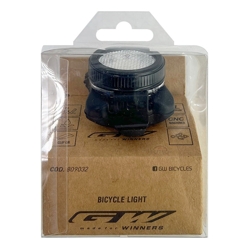 Luz Trasera Stop Gw Ryden Bicicleta Rojo Azul Tipo Policía Negro