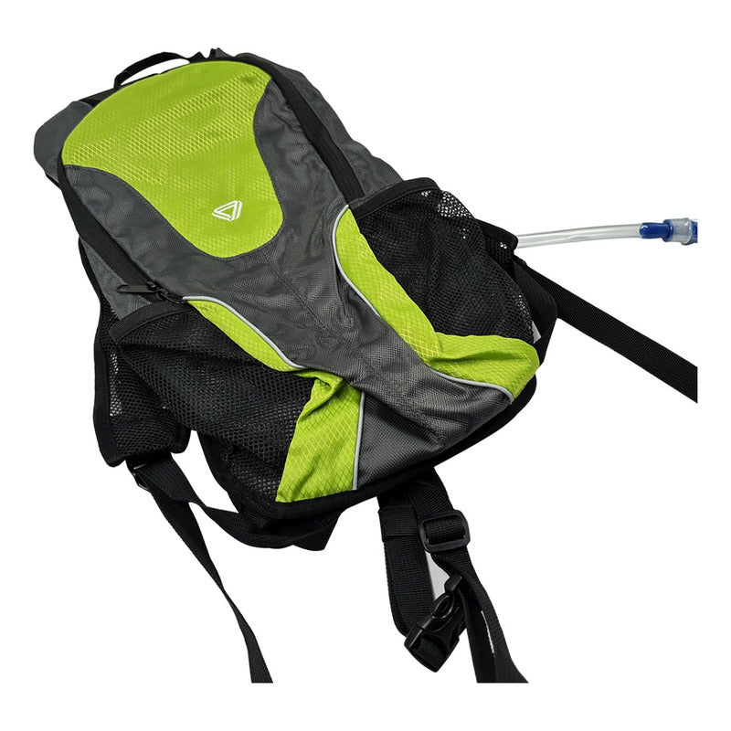 Bolso Morral Ciclismo Gw Hidratación Negro Verde 2 Litros Todoterreno