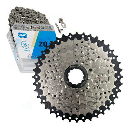 Pacha 8 Velocidades Gw 11-40 Mtb + Cadena Kmc Z8 11 40 Gris