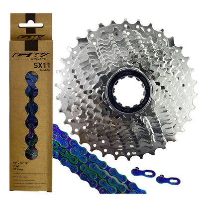 Pacha Shimano Ultegra 11v Hg800 11-34+cadena Sx Gw Tornasol Gris