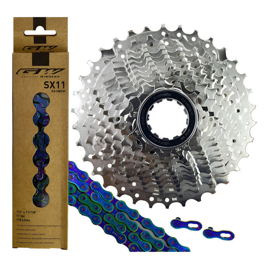 Pacha Shimano Ultegra 11v Hg800 11-34+cadena Sx Gw Tornasol Gris