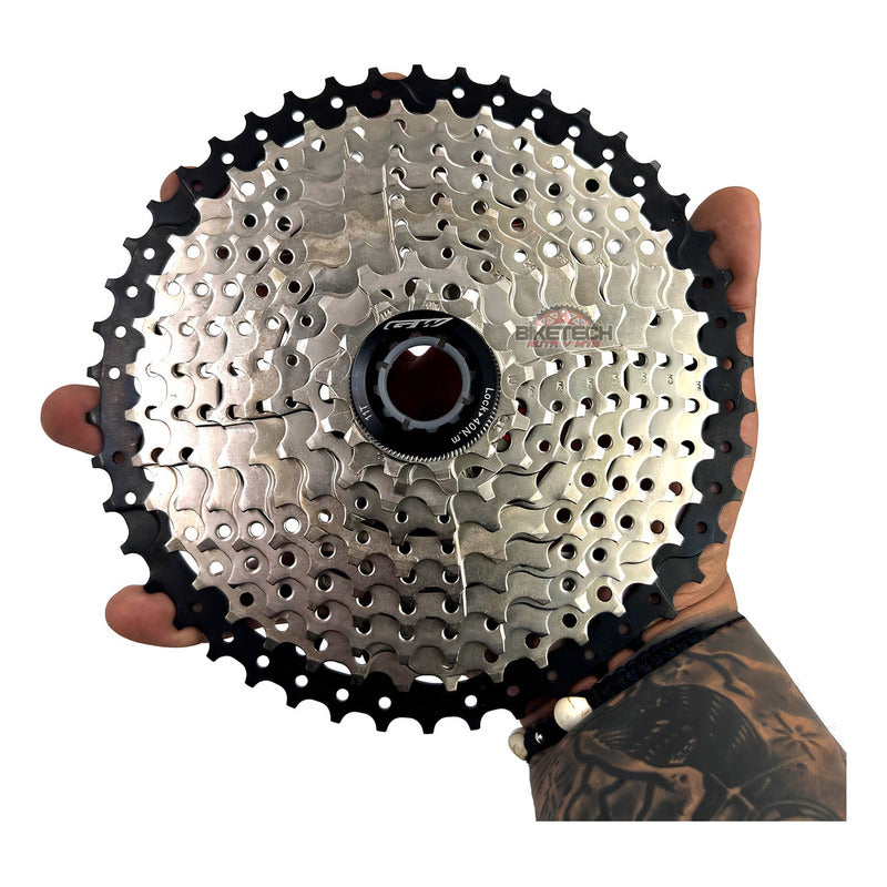 Pacha Cassette Gw 10 Velocidad 11-46 Compatible Con Shimano Cantidad Máxima De Dientes 46 Cantidad Mínima De Dientes 11 Color Cromado/ Negro