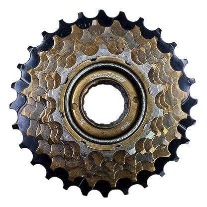 Pacha 6 Velocidades Sunrace M2a 14-28 + Cadena Kmc X8  Marrón Oscuro