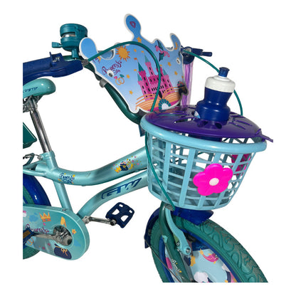Bicicleta Niña Gw Princess Story R 16 Ruedas Apoyo 4-7 Años Azul/aguamarina