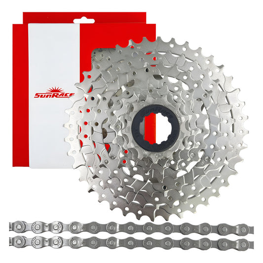 Pacha Cassette 8v Sunrace M68 11-40 + Cadena Sunrace M84 - Plateado - 11 - 40