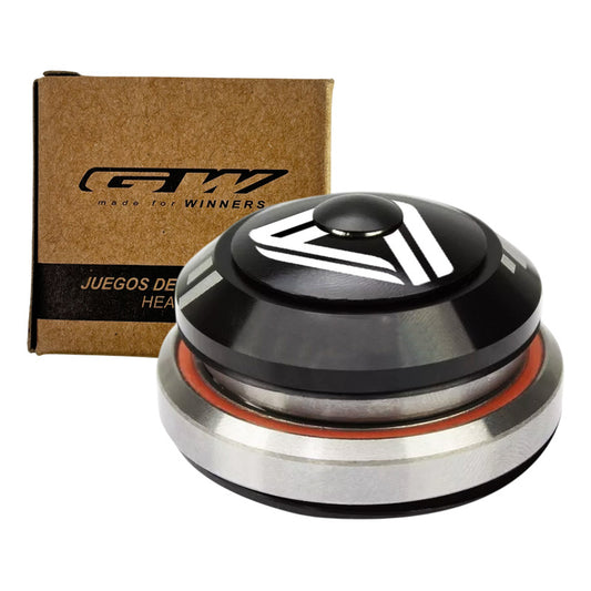 Juego Dirección Bicicleta Gw 1-1/8 Copas  Integrado Negro Plateado