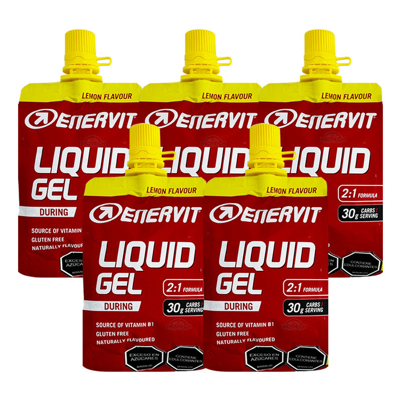 Gel Hidratante Liquid Enervit 60ml X 5 Unidades Limón