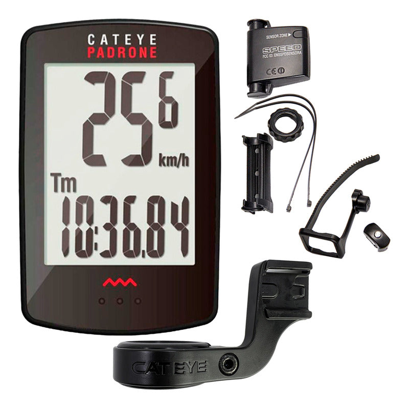 Ciclocomputador Bicicleta Cateye Padrone + Soporte Avanzado Negro