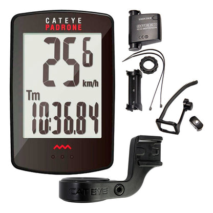 Ciclocomputador Bicicleta Cateye Padrone + Soporte Avanzado Negro
