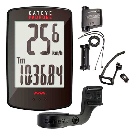 Ciclocomputador Bicicleta Cateye Padrone + Soporte Avanzado Negro
