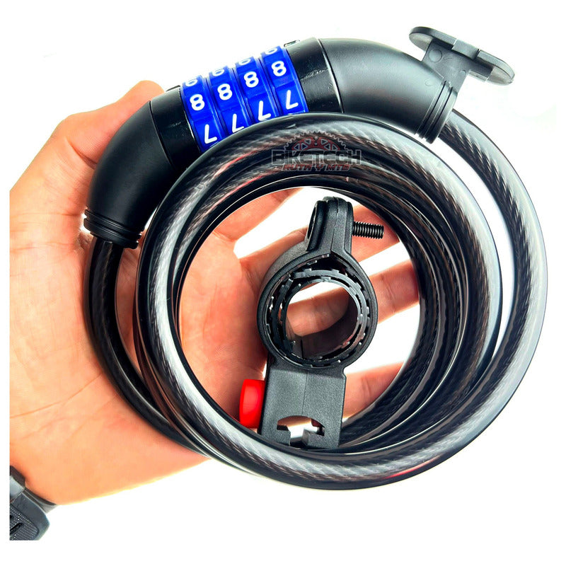 Candado Bicicleta De Clave Gw Guaya 150 Cm Negro