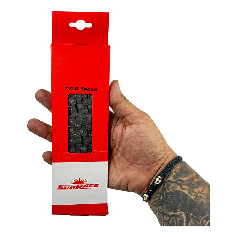 Cadena 6/ 7 Velocidades Sunrace M54 Compatible Con Shimano Gris