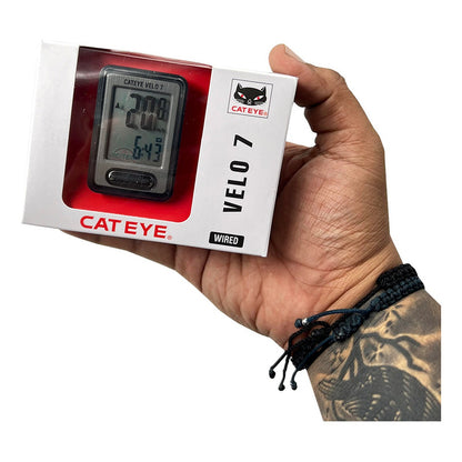 Velocimetro Bicicleta Cateye Velo 7 Vl520 Con Cable Ruta Mtb Gris