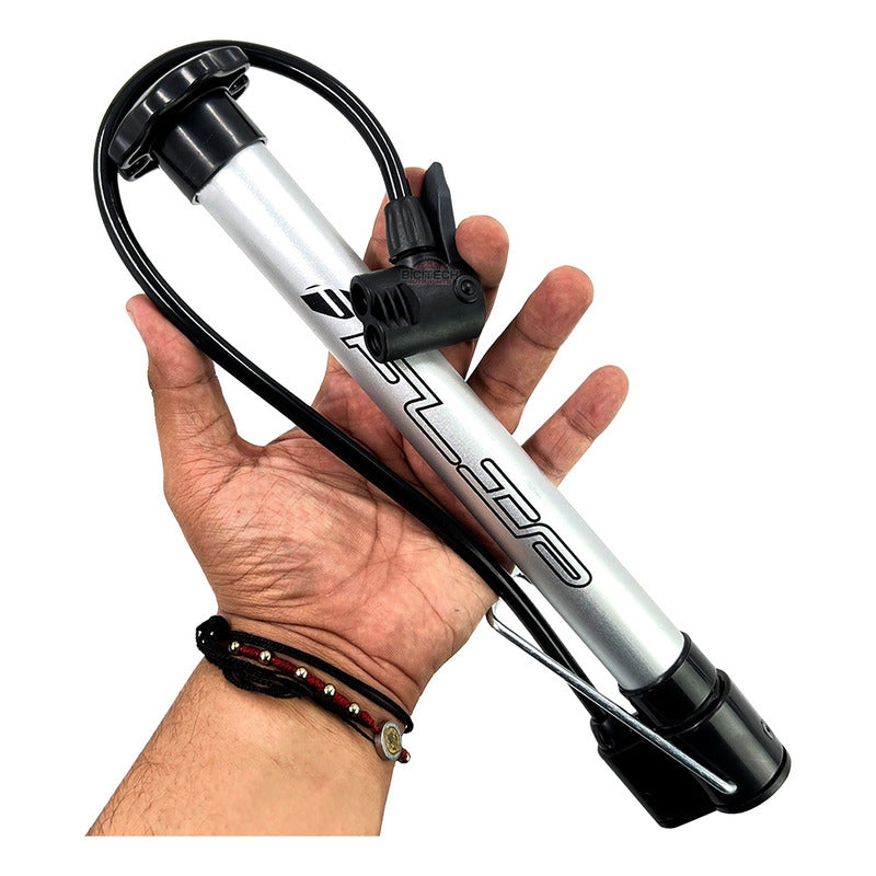 Bomba Inflador Aire Gw Moto Y Bicicleta 120 Psi Ruta Y Mtb Plateado