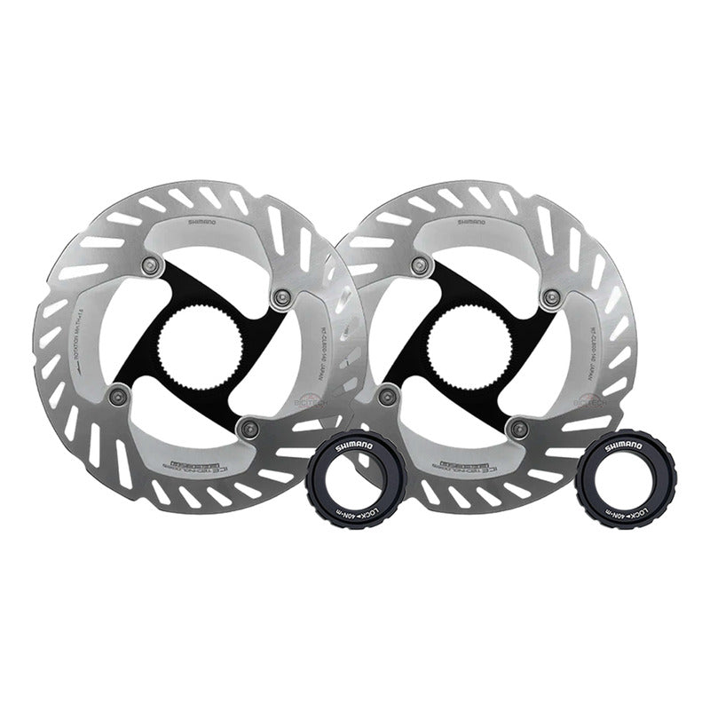 2 Discos Rotores Shimano Cl800 Ice Tech Centerlock 160mm Gris