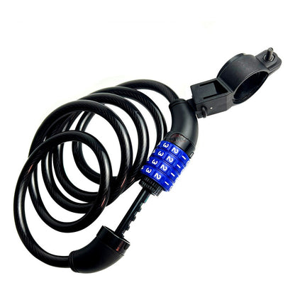 Candado Para Bicicleta  Gw Clave Guaya Espiral 150cm  Negro