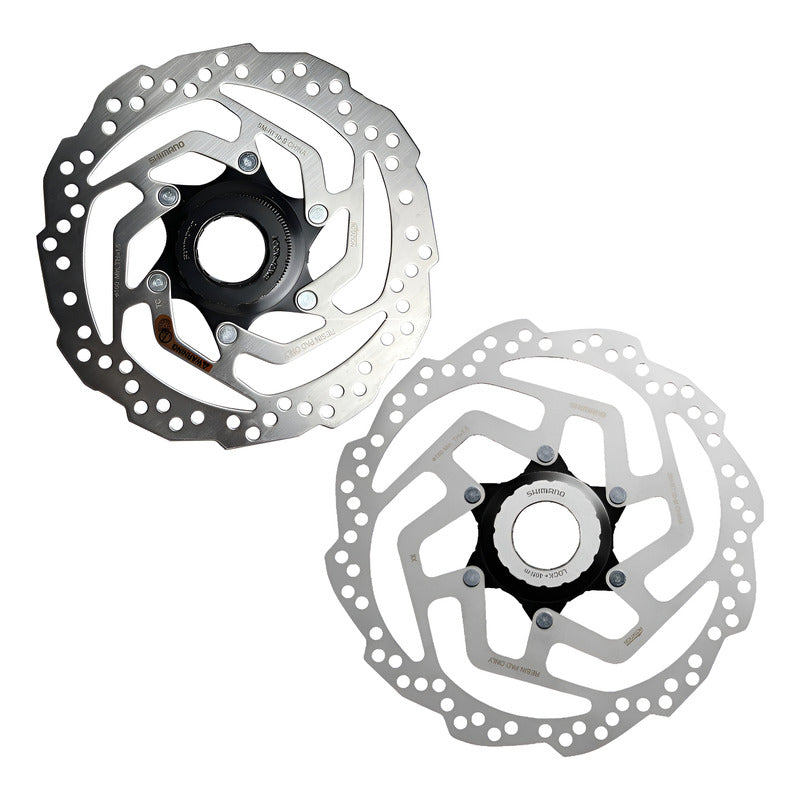 2 Discos Rotores Shimano Rt-10 Centerlock 160mm / 180mm Plateado