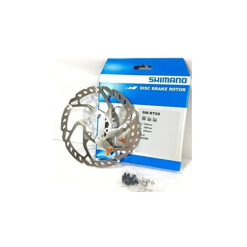 Disco Rotor Shimano 6 Tornillos Sm-rt66 De 180mm Slx/deore Plateado Plata