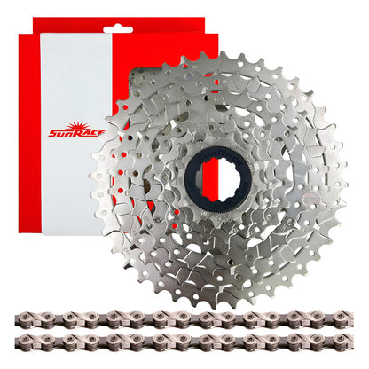 Pacha 8 Velocidades Sunrace M68. 11-40 Mtb + Cadena Kmc X8 Plateado 11 40