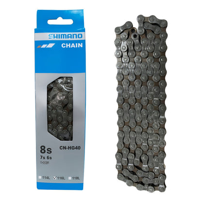 Cadena De Bicicleta Shimano Hg40 8v 116 Eslabones Quick Link
