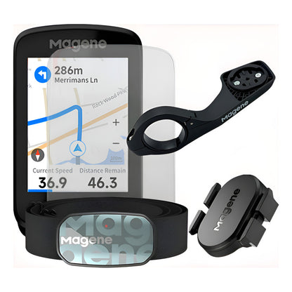 Kit Magene Completo Ciclocomputador Gps C606+ Sensor + Banda Negro