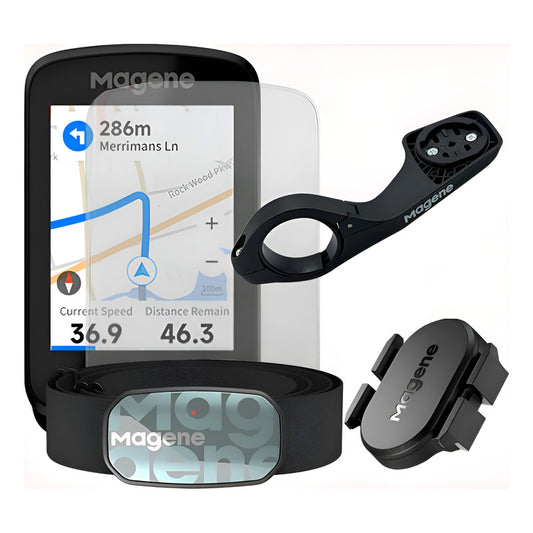 Kit Magene Completo Ciclocomputador Gps C606+ Sensor + Banda Negro