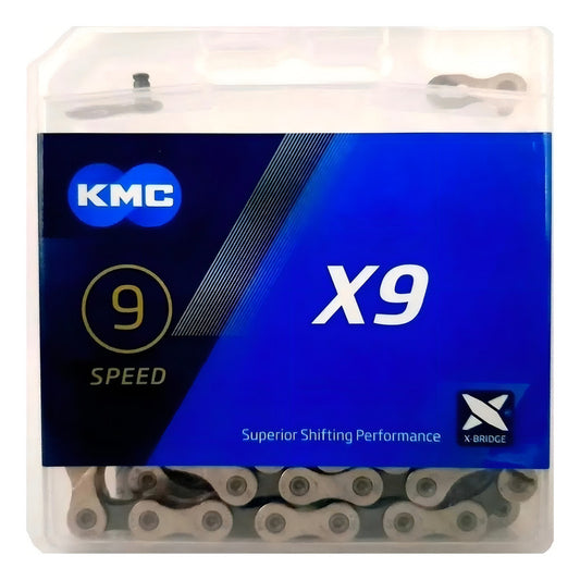 Corrente Kmc X9 Silver Prata 116l 9v Shimano Sram Mtb Speed