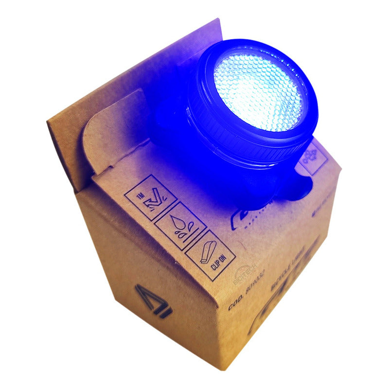 Luz Trasera Stop Gw Ryden Bicicleta Rojo Azul Tipo Policía Negro