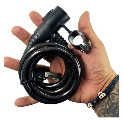 Candado Para Bicicleta Gw Xt507 Cable Con Llave 10x1500mm Negro