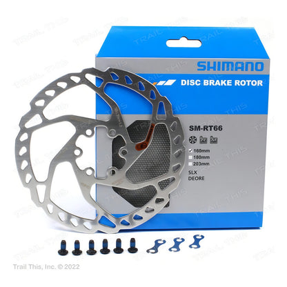 Disco 6 Tornillos - Rotor Shimano Sm-rt66 De 160mm Slx/deore Plateado