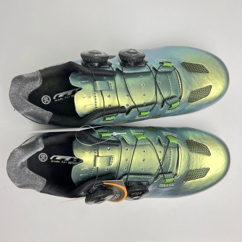 Zapatillas Ciclismo Gw Bicicleta De Ruta Doble Boa Verde