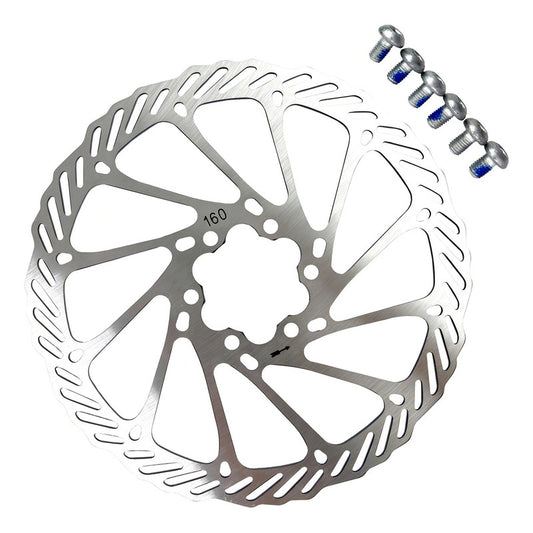 Disco Freno Tektro 160mm Flow 6 Tornillos Compatible Shimano Sram Plateado