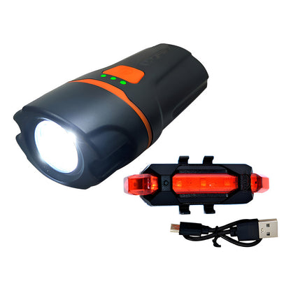 Linterna De Bicicleta Delantera Y Trasera Gw Muy Potente Usb Negro