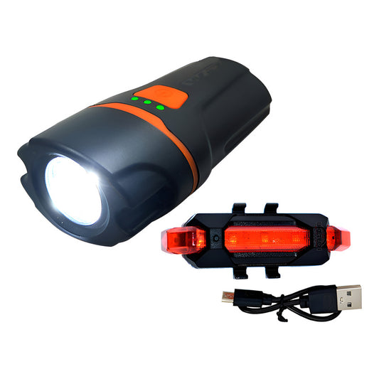 Linterna De Bicicleta Delantera Y Trasera Gw Muy Potente Usb Negro