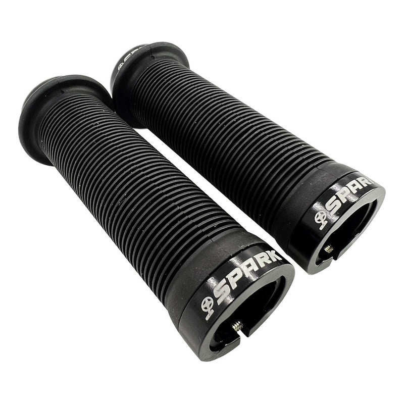 Puños Bmx Spark G275 Silicona Doble Bloqueo 115mm Negros Negro